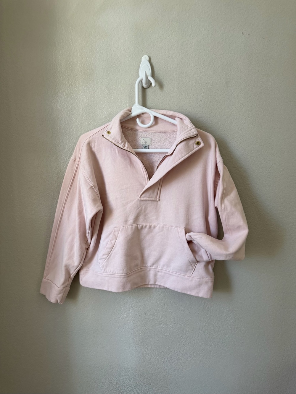 a new day Pink Snap-Front Pullover Hoodie Sweatshirt